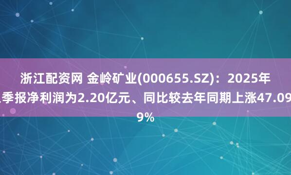 浙江配资网 金岭矿业(000655.SZ)：2025年三季报净利润为2.20亿元、同比较去年同期上涨47.09%